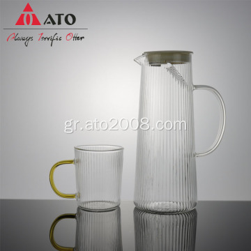 Ato Borosilicate Glass Water Decanter με ανοξείδωτο χάλυβα